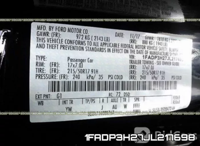 1FADP3H27JL217698 фото 10