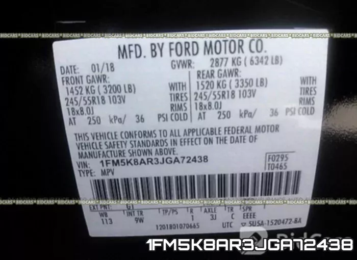 1FM5K8AR3JGA72438 фото 10