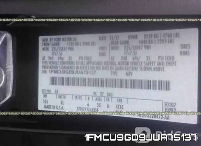 1FMCU9GD9JUA75137 фото 10