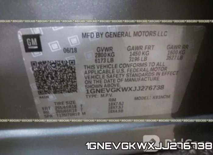 1GNEVGKWXJJ276738 фото 10