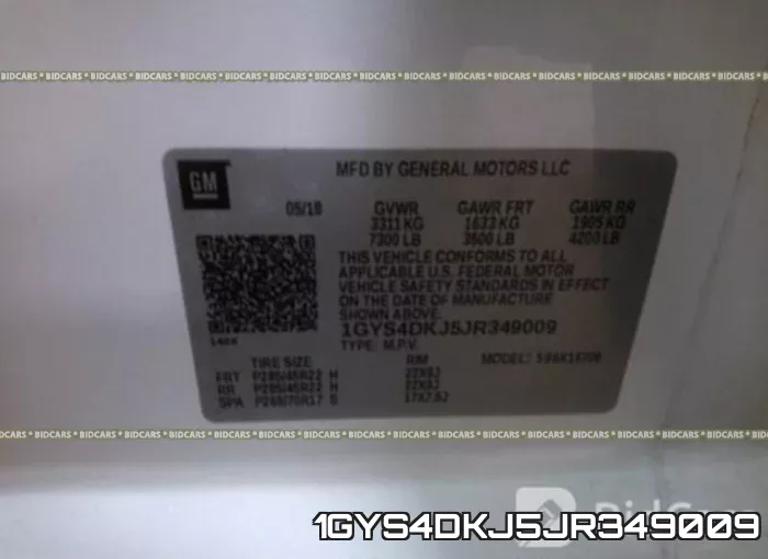 1GYS4DKJ5JR349009 фото 10
