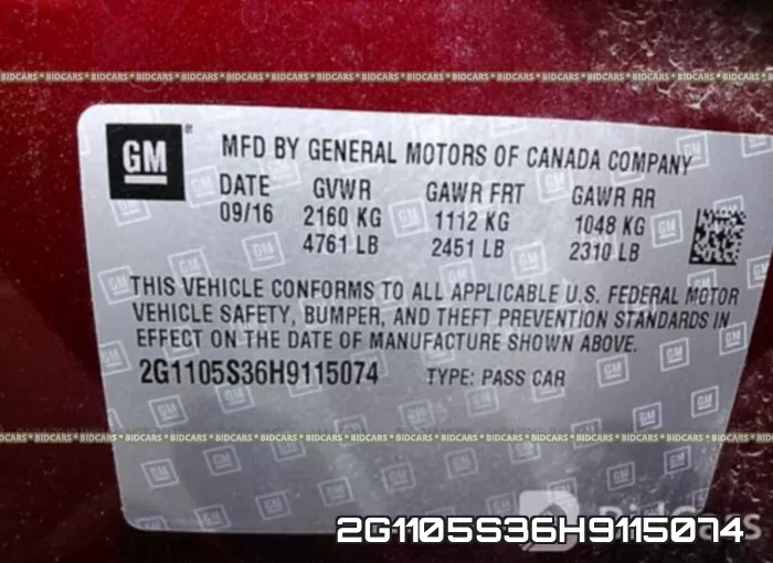 2G1105S36H9115074 фото 10