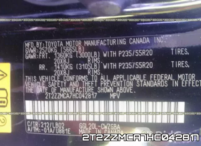 2T2ZZMCA7HC042817 фото 10
