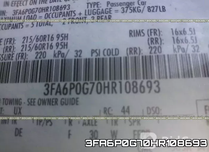 3FA6P0G70HR108693 фото 10