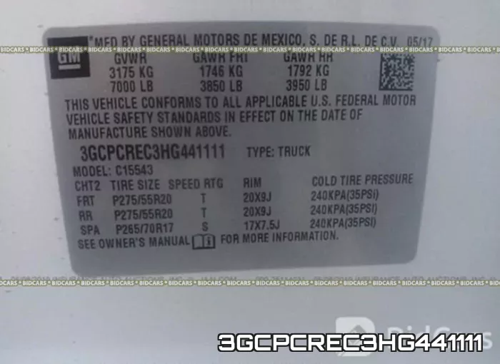 3GCPCREC3HG441111 фото 10