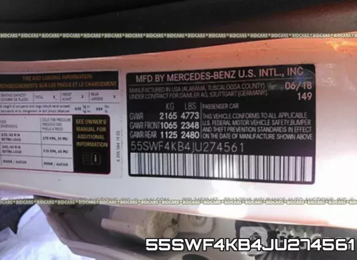 55SWF4KB4JU274561 фото 10