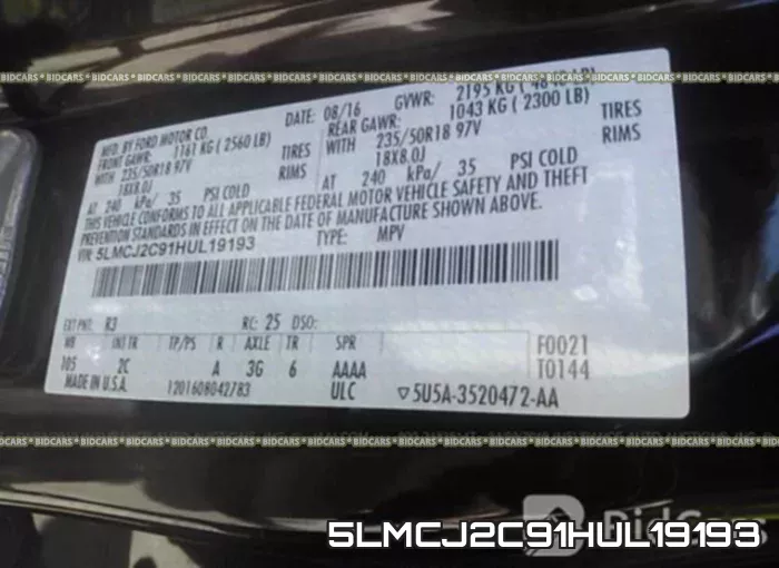 5LMCJ2C91HUL19193 фото 10