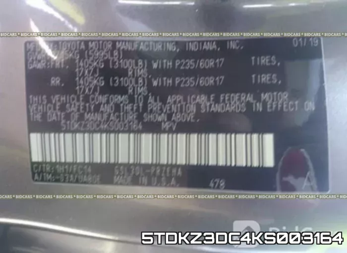 5TDKZ3DC4KS003164 фото 10