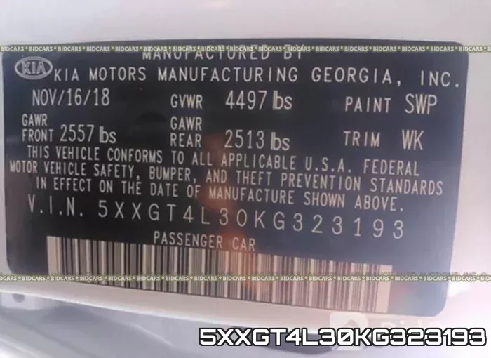 5XXGT4L30KG323193 фото 10