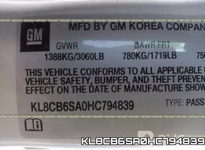 KL8CB6SA0HC794839 фото 10