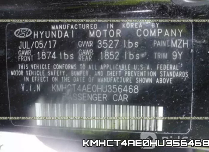 KMHCT4AE0HU356468 фото 10