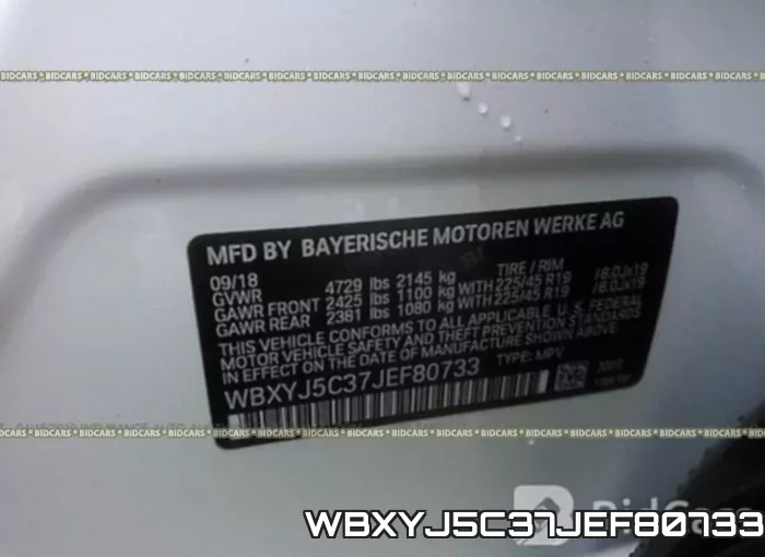 WBXYJ5C37JEF80733 фото 10