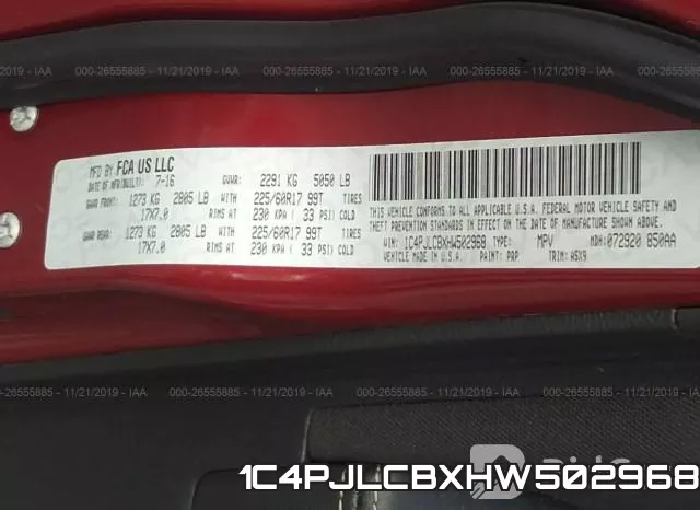 1C4PJLCBXHW502968 фото 7
