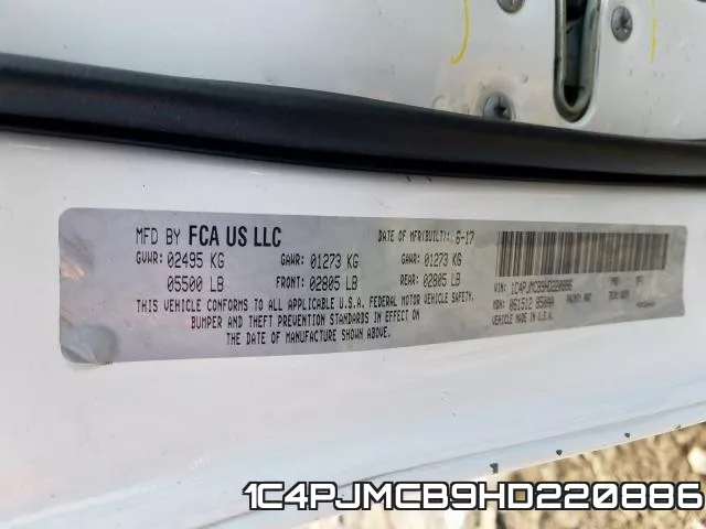 1C4PJMCB9HD220886 фото 2
