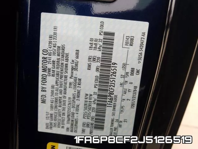 1FA6P8CF2J5126519 фото 2