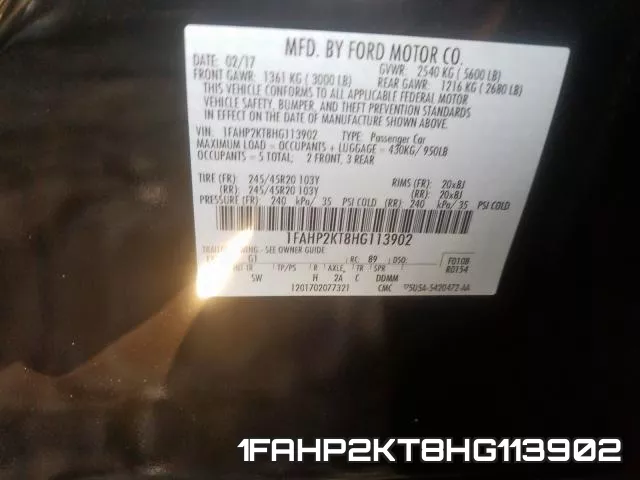 1FAHP2KT8HG113902 фото 2