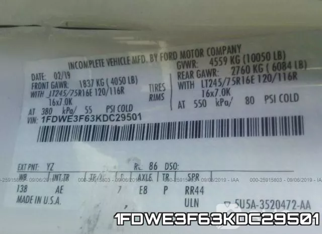 1FDWE3F63KDC29501 фото 8