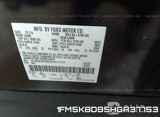 1FM5K8D85HGA37753 фото 7