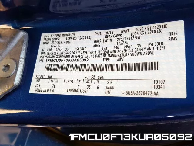 1FMCU0F73KUA05092 фото 2