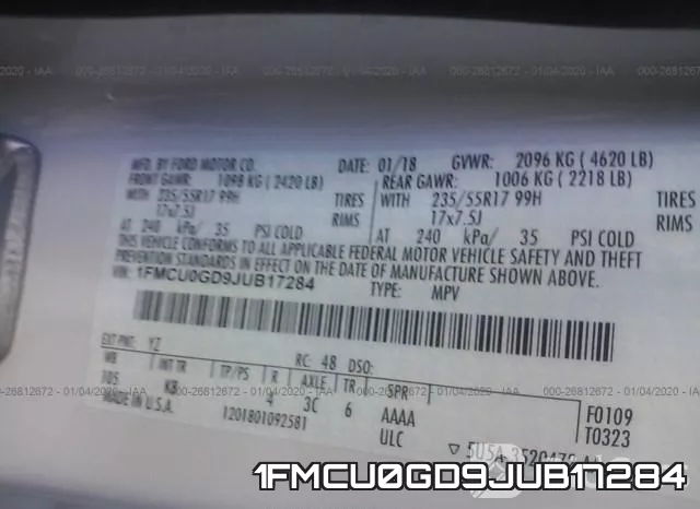 1FMCU0GD9JUB17284 фото 6