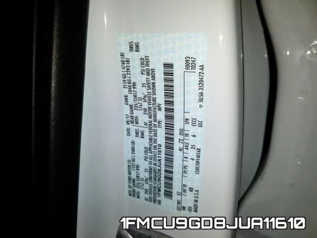 1FMCU9GD8JUA11610 фото 2