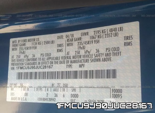 1FMCU9J90JUC28167 фото 9