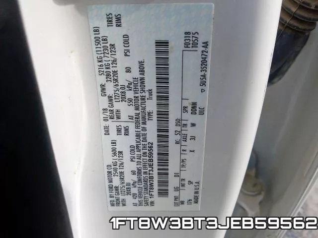 1FT8W3BT3JEB59562 фото 2