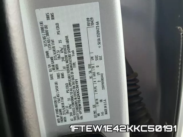 1FTEW1E42KKC50191 фото 2
