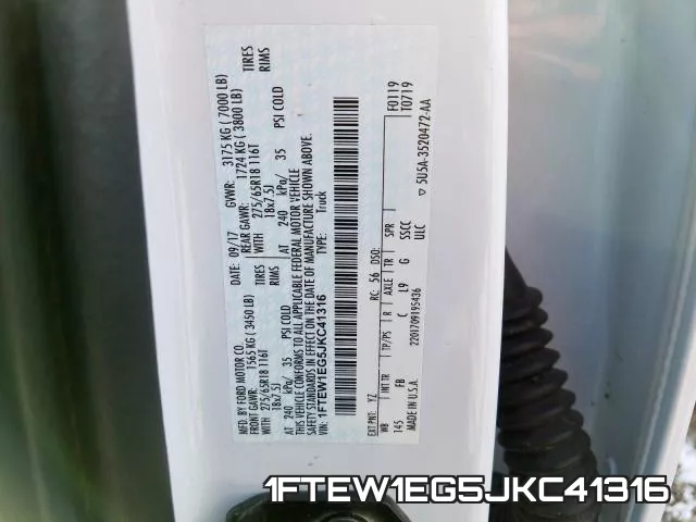 1FTEW1EG5JKC41316 фото 2