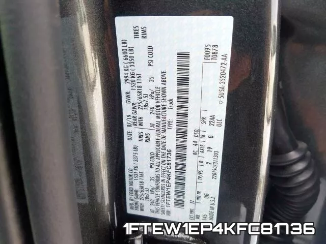 1FTEW1EP4KFC81736 фото 2
