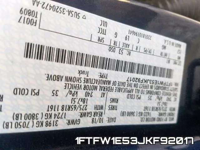 1FTFW1E53JKF92017 фото 2