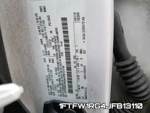 1FTFW1RG4JFB13110 фото 2