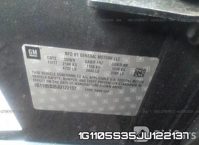 1G1105S35JU122137 фото 6