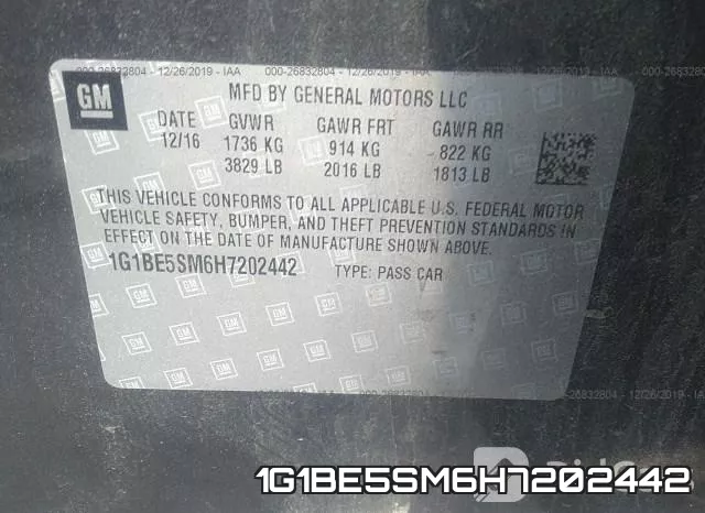 1G1BE5SM6H7202442 фото 8