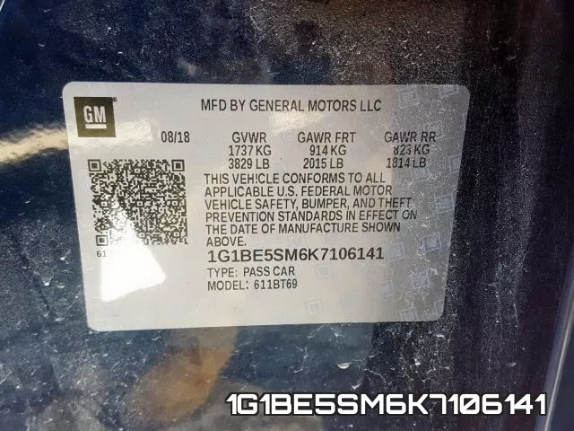 1G1BE5SM6K7106141 фото 2