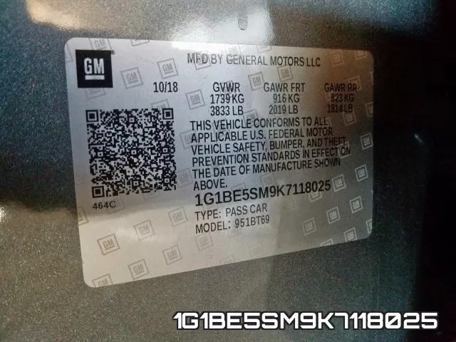 1G1BE5SM9K7118025 фото 2