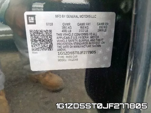 1G1ZD5ST0JF277805 фото 2