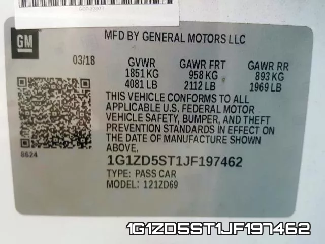 1G1ZD5ST1JF197462 фото 2