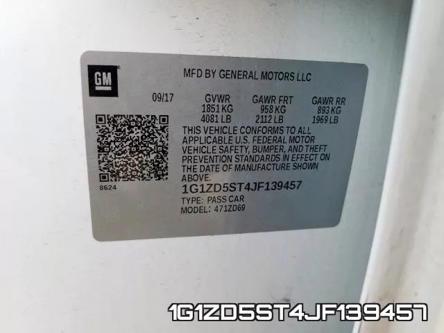 1G1ZD5ST4JF139457 фото 2
