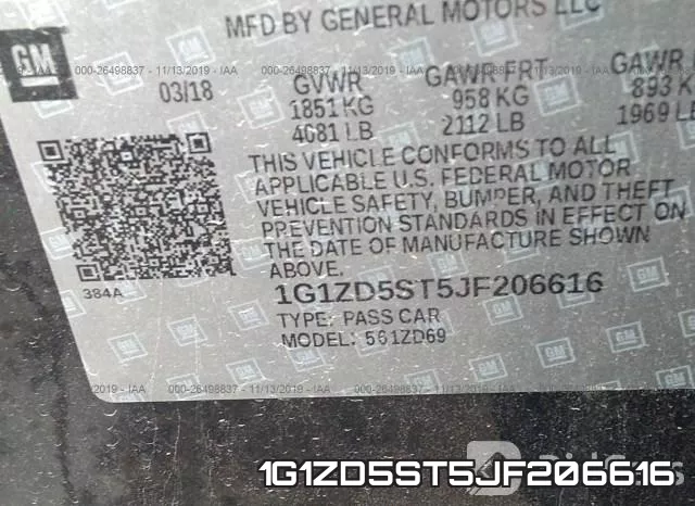 1G1ZD5ST5JF206616 фото 10