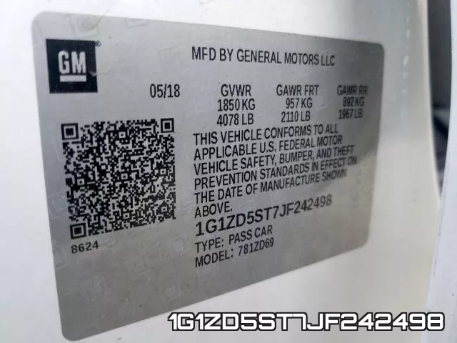 1G1ZD5ST7JF242498 фото 2