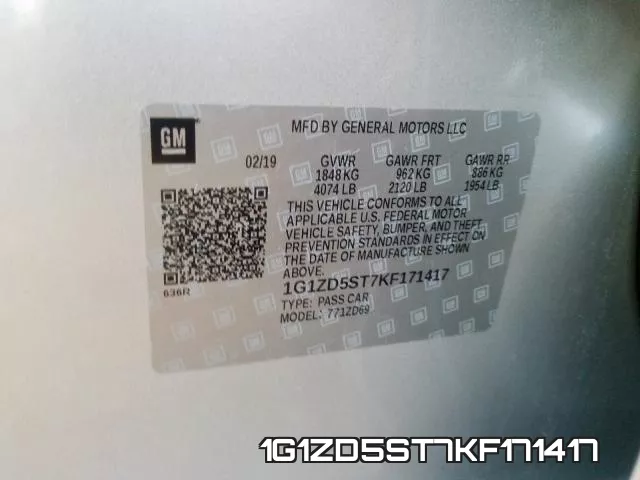 1G1ZD5ST7KF171417 фото 2
