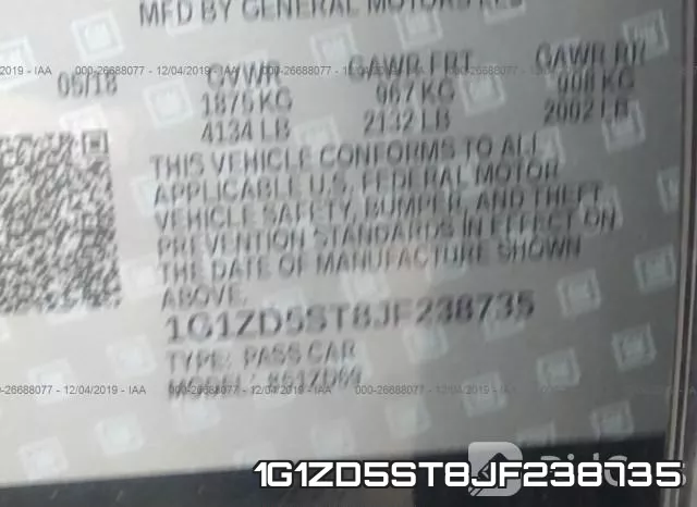 1G1ZD5ST8JF238735 фото 8