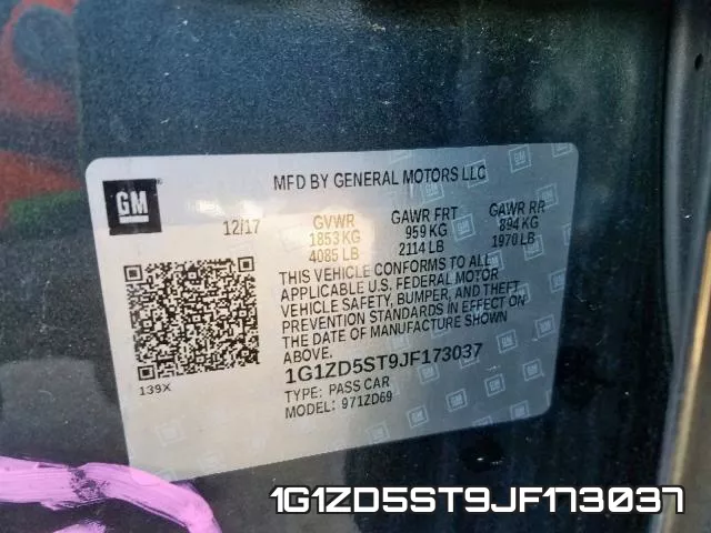 1G1ZD5ST9JF173037 фото 2