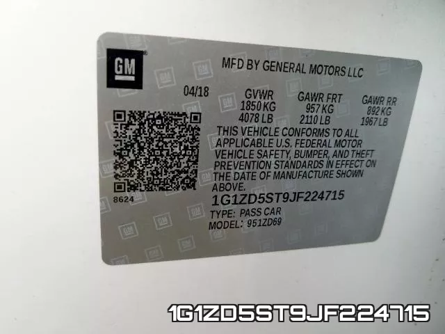 1G1ZD5ST9JF224715 фото 2