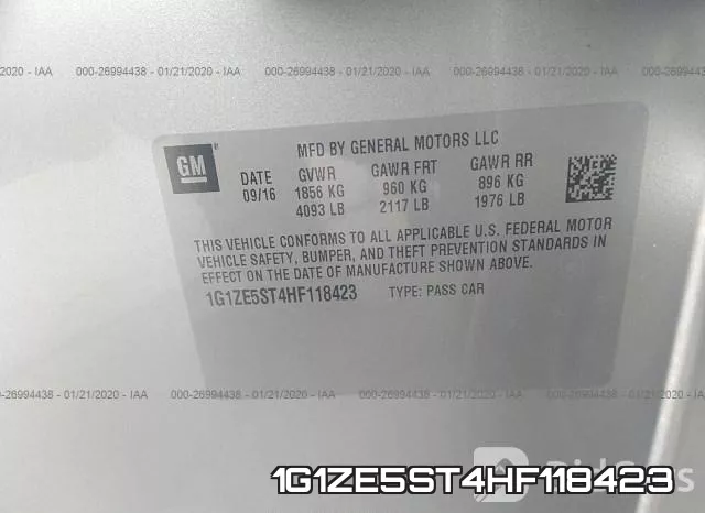 1G1ZE5ST4HF118423 фото 9