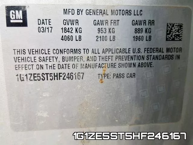 1G1ZE5ST5HF246167 фото 2