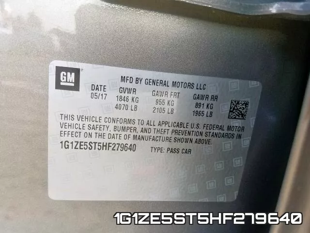 1G1ZE5ST5HF279640 фото 2