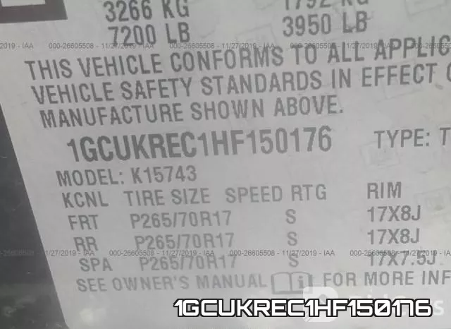 1GCUKREC1HF150176 фото 9
