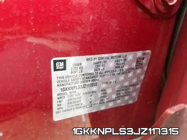 1GKKNPLS3JZ117315 фото 2
